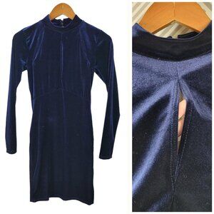 New Charlotte Russe Party Dress size Small Sheath Velvet Blue Prom Dance Mini